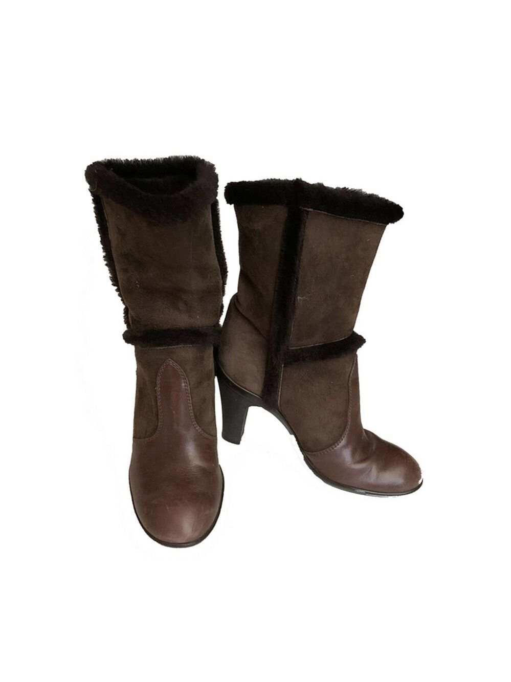 Hogan Brown Leather Boots Size 5.5